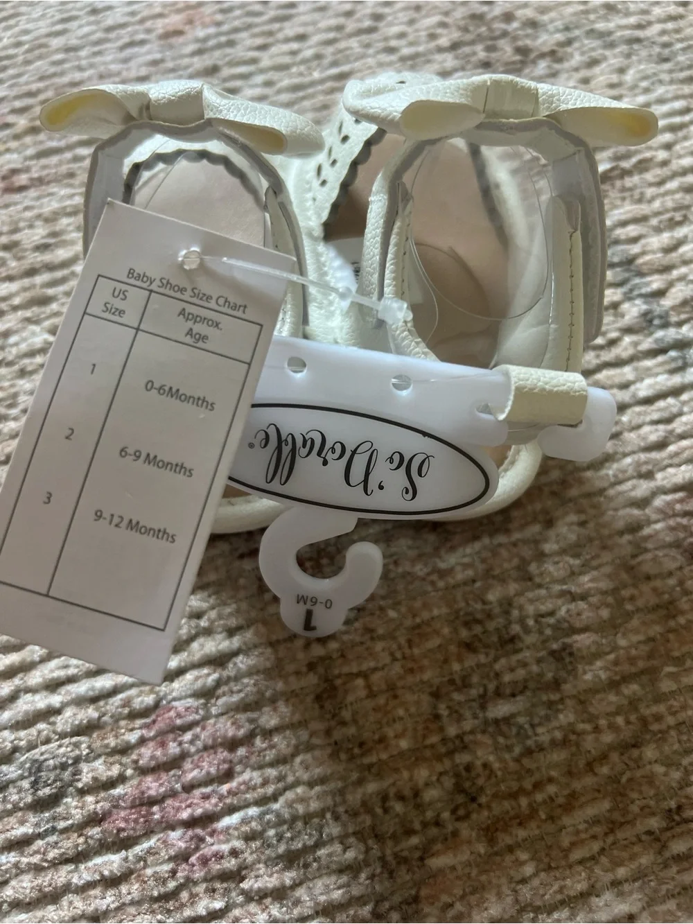 Baby Bow Accent White Sandals for Walkers